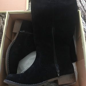 Black half calf boots